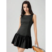 Vestido corto sin mangas de primavera con decoración de lazo de cinco colores en estilo europeo y americano - details 14