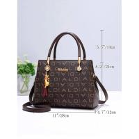Bolso de hombro minimalista para mujer, elegante bolso de gran capacidad con decoración de letras, mochila de lujo de alta gama - details 4