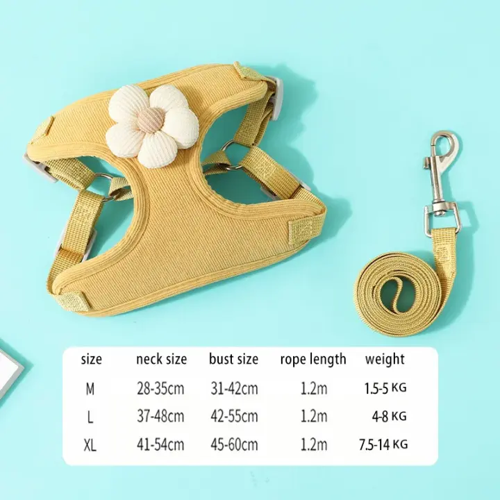 Correa de arnés transpirable para perros y gatos Correa de paseo anti-pérdida para cachorros pequeños y medios Accesorios de mascotas - 1