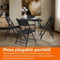 Mesa de Camping Plegable Cuadrada con Asa Ligera, Portátil, Adecuada para Interiores y Exteriores, 86.1 x 86.1 x 74 cm - details 5