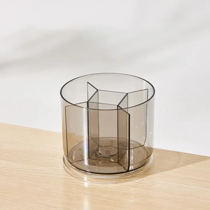 Soporte Giratorio para Bolígrafos Caja de Almacenamiento de Lápices de Gran Capacidad con 5 Rejillas Organizador Transparente de Brochas de Maquillaje para Ahorro de Espacio - 1