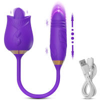 Vibrador 2 en 1 para lamer la lengua para mujer, estimulador de pezones y clítoris, masturbador femenino con vibrador vaginal de empuje, juguete sexual - details 7