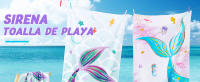 Toalla de Playa de Sirena 70 x 150 cm Ultra Absorbente Secado Rápido Diseño de Animal Print - details 0