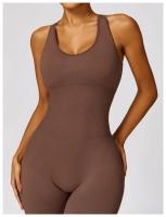 Traje de Yoga sin Costuras Bodysuit de Exercicio Adelgazante Material de Nylon Patrón Sólido - details 15