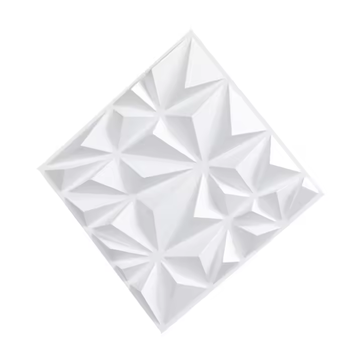 SucceBuy Paneles de pared 3D, paquete de 33 azulejos de diamante de arte moderno de PVC de 11,81 x 11,81 pulgadas, panel decorativo de cobertura de 32 pies cuadrados para techo, dormitorio, sala de estar y juegos, blanco mate - 1