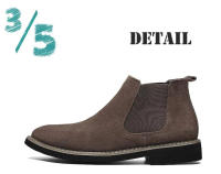 Botines Chelsea de cuero de ante de vaca para hombre, botas de Motocicleta sin cordones, informales, a la moda, primavera y otoño, novedad - details 2