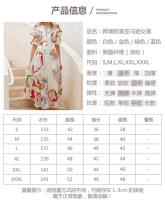 Vestido largo de playa para mujer, prenda ajustada con dobladillo grande, estampado de cuatro caras, novedad de primavera, 2024 - details 0
