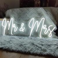 Letrero de neón Mr Mrs, letreros de neón decorativos Led, luces LED de pared para dormitorio, bodas, señales ceremoniales para paredes de boda, decoración estética, letrero de neón de boda grande - details 2