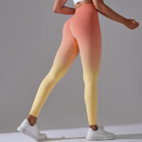 Yoga degradado para mujer, leggings de gimnasio de cintura alta, pantalones deportivos sin costuras, pantalones de entrenamiento para correr - details 1