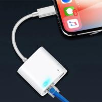 Adaptador 2 en 1 de Red Ethernet Carga Port Compatible con iPhone/iPad/iPod Conversor DC-DC Metal - details 6
