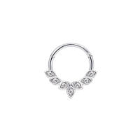 1-5 uds 16G moda 316L acero inoxidable CZ bisagras septum Clicker anillos de aro para la nariz Daith Helix Tragus cartílago Piercing joyería - details 7