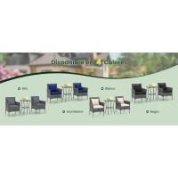 Juego de Muebles de Jardín 3 Piezas, 2 Sillones con Cojines y 1 Mesa