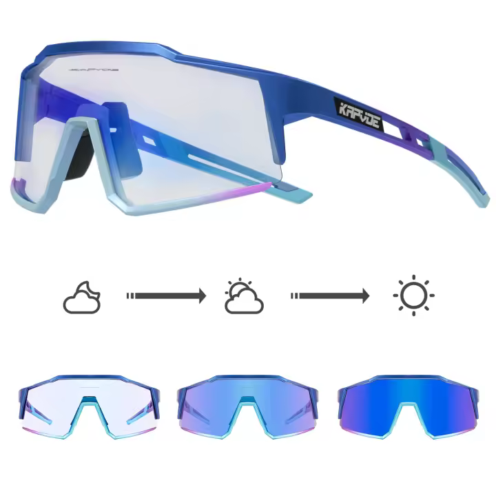 Kapvoe-gafas de sol fotocromáticas rojas para ciclismo, lentes deportivas para bicicleta de montaña - 1