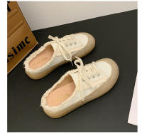 Golpéalo bien y úsalo ~ Corea del Sur INS bolsa cabeza media zapatillas mujer verano desgaste nueva plataforma zapatos de lona perezoso casual zapatillas frescas - details 3