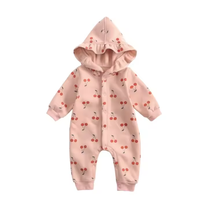 by Monos de invierno de manga larga, pellets con capucha para niñas, lindos - 1