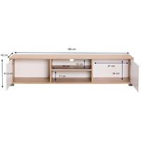 Mesa de Salón TV para TV Color Roble y Blanco 180 x 40 x 41 cm Atenea - details 3