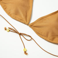 Nuevo Conjunto de bikini de nailon de color sólido, traje de baño de dos piezas con encuadernación, multicolor - details 16