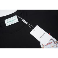 Camiseta Deportiva de Algodón Puro para Hombres Cuello Redondo, Estampado de Logotipo Delantero, Estilo Casual para el Verano - details 2