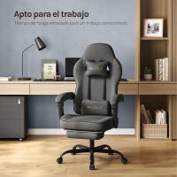 Silla de Oficina de Metal con Respaldar y Soporte Lumbar Asiento Amplio y Lleno de Cojín, Diseño de Malla Gris, GS11gr - details 43