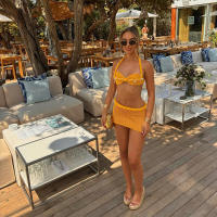 Conjunto de falda ajustada y top halter sin mangas elegante y dulce a la moda de verano - details 2