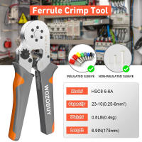 Alicates de Terminal Tubular WOZOBUY Herramientas de Crimping Mini HSC8 de Precisión Alta 6-4 0.25-10mm² 23-7AWG 6-6 0.25-6mm² Para Carpintería y Mejoras del Hogar - details 1