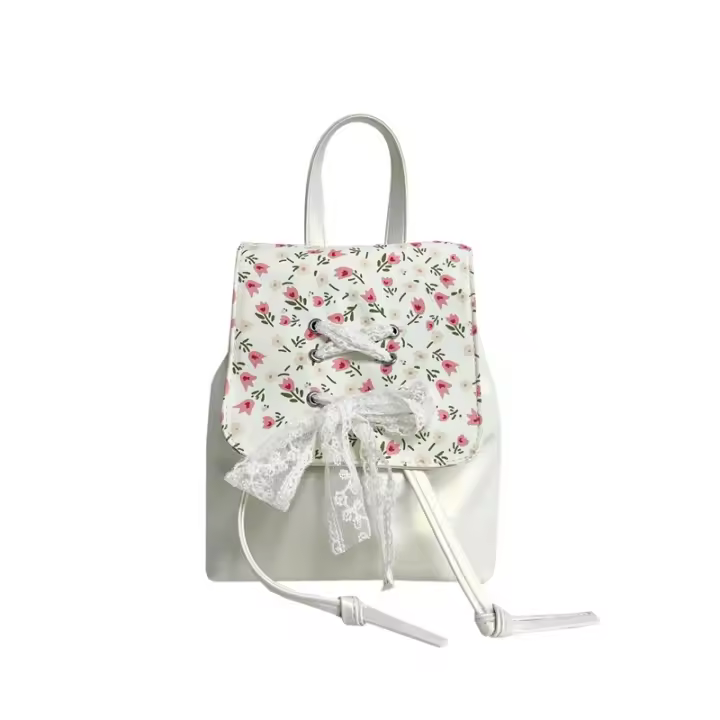 Mochila Floral de Estilo Japonés Ligera de Primavera-Verano Bolso Escolar Casual para Mujeres - 1