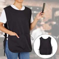 Capa de peluquería lavable, chaleco de peluquería negro impermeable con bolsillo, delantal de estilista para salón de belleza, nuevo - details 0