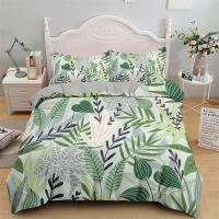 Cubierta de Edredón con Estampado Floral Duvet King Set de Ropa de Cama Suave Microfibra con Patrón Geométrico Funda de Cojín con 2 Fundas de Almohada - details 8