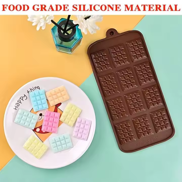 Molde de chocolate, barras cuadradas antiadherentes, reutilizable para proteína de caramelo, molde de silicona para chocolate - 1