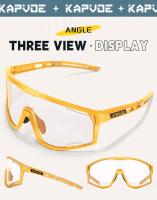 Kapvoe-gafas de sol fotocromáticas rojas para ciclismo, lentes fotocromáticas azules para ciclismo de montaña, deportivas, para hombre - details 20