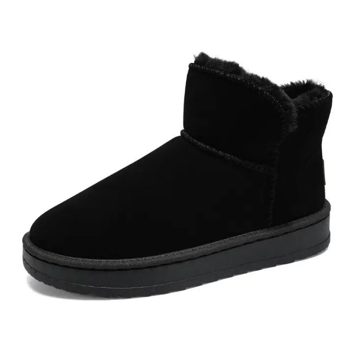 Botas de nieve zapatos de algodón grandes de pan cálido de invierno integrados de piel para hombre - 1