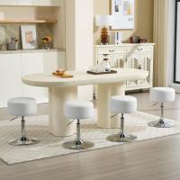 Taburetes de Maquillaje Redondos Pequeños Regulables en Altura, 54-69 cm, Taburetes Bar Bajo PU para Tocador, Dormitorio, Oficina en Casa y Salón - details 42