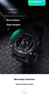 SHUNWAY 【】 Reloj electrónico para hombre con pantalla negra, resistente al agua, multifuncional, con luz nocturna de moda - details 1