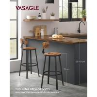 Taburetes de Bar de Acero Juego de 2 Altos con Resalto Taburetes de Cocina Montaje Fácil Industrial - details 5