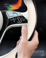 Cubierta de volante de fibra de carbono de 15 ", cuero genuino negro para todos los Mercedes Benz - details 3