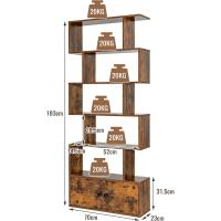 Estantería de Almacenamiento Elegante en Forma de S de 6 Niveles con Puertas - details 16