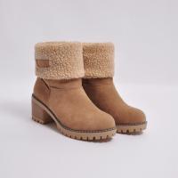 Botas de nieve cálidas de invierno para mujer, botas martin de tacón alto elegantes a la moda para exteriores, zapatos cálidos para mujer - details 4