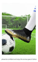 Zapatos de fútbol de marca para hombres, botas de fútbol de tobillo alto, hierba antideslizante al aire libre, zapatillas de deporte de partido de entrenamiento Multicolor, TF/FG - details 28