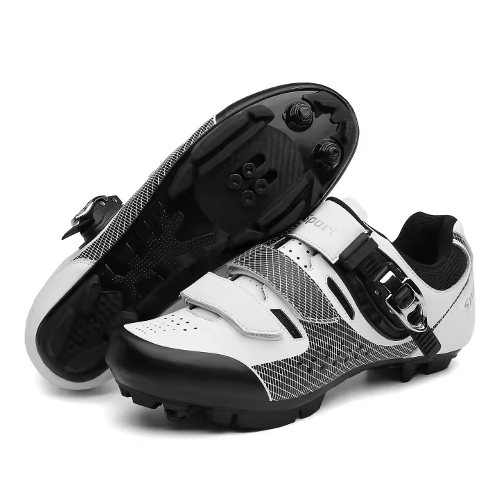 Zapatillas de ciclismo para hombre, calzado para bicicleta de montaña, Compatible con el sistema SPD, calas de Pedal para montar en exteriores e interiores - 1