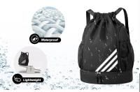 Hombres y mujeres bolsillos laterales dobles mochila deportiva con cordón bolsa de cordón, la escuela, la aptitud, bolsa de cordón, de gran capacidad, ligera, versátil, húmeda y seca, bolsas de baloncesto de fútbol, ​​mochilas de senderismo - details 6