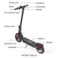 IScooter i10-patinete eléctrico plegable para adultos, patinete eléctrico de 40 KM/H, patinete eléctrico de 650W, patinete de 36V y 15Ah - details 11