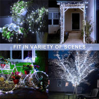 Guirnalda de luces LED Solar para exteriores, lámpara de alambre de cobre impermeable para jardín, patio, árbol, fiesta de Navidad, 8 modos, 300/200 - details 6