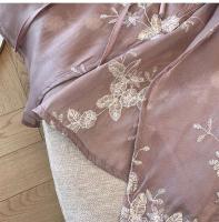 Vestido de talla grande para mujer, camisa informal de gasa de verano, cárdigan holgado y cómodo de estilo chino, top ligero y transpirable - details 8