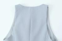 Top sin Mangas a Rayas con Cuello en V Vestido de Moda para Mujeres al Aire Libre - details 6