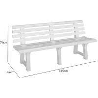Banco de Jardín 3 Plazas 145x49x74cm Capacidad 240Kg Asiento Exterior Patio Terraza Verde - details 20