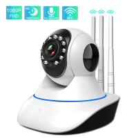 Cámara Ip de vigilancia con Wifi, dispositivo de protección de seguridad con 3 antenas, rotación de 360 °, infrarrojo, 1080p - details 0