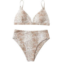 Bikini con estampado de leopardo para mujer, traje de baño de dos piezas con cuello en V profundo, Sexy, para playa, 2024 - details 9