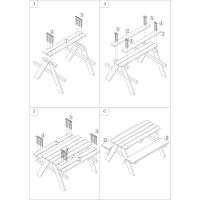 Asiento para niños fijado para Cuatro niños, como Conjunto de Estar con Mesa de Picnic o en el Casino, la Madera fsc, 90 x 85 x 45 cm, Colorido - details 20