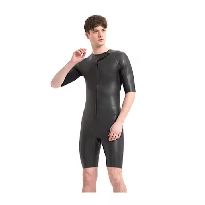 Traje de neopreno de manga corta de cuero ligero de 3mm, una pieza, alta elasticidad, calor y frío, esnórquel, surf, deportes acuáticos - 1