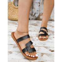 Sandalias planas De cuero con correa cruzada para Mujer, Zapatos De estilo romano De alta calidad, Zapatos De lujo con correa De hebilla, 2023 - details 0